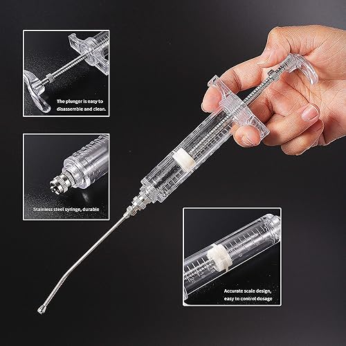 Baby Bird Feeding Syringe Feeding Tubes for Birds Parrot Hand Feeding Syringe with 6 Pcs Curved Gavage Tubes and Stainless Steel Metal Feeding Spoon (20ML)(50ML)