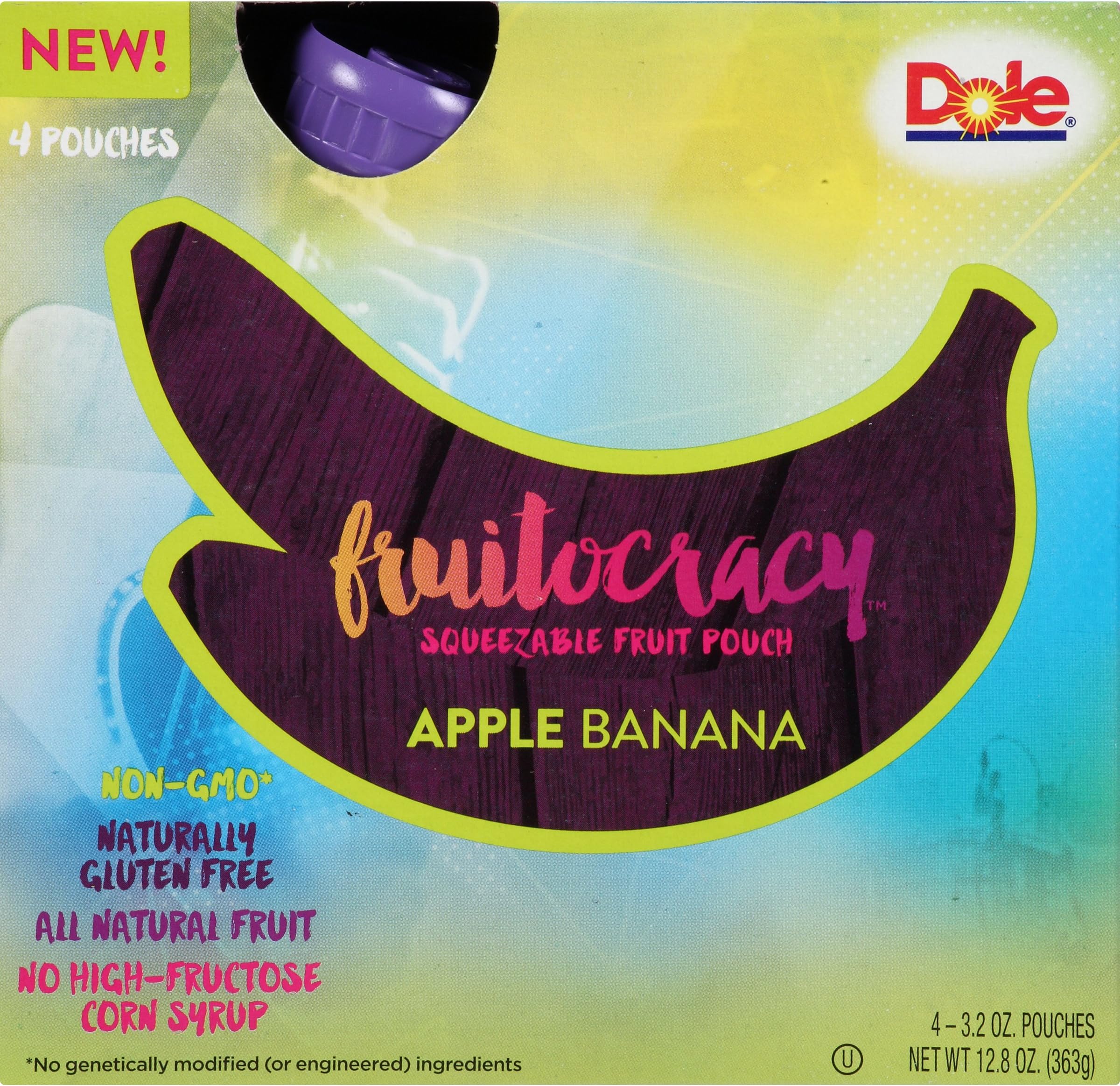 Dole Fruitocracy, Apple Banana, 3.2oz, 4 pouches