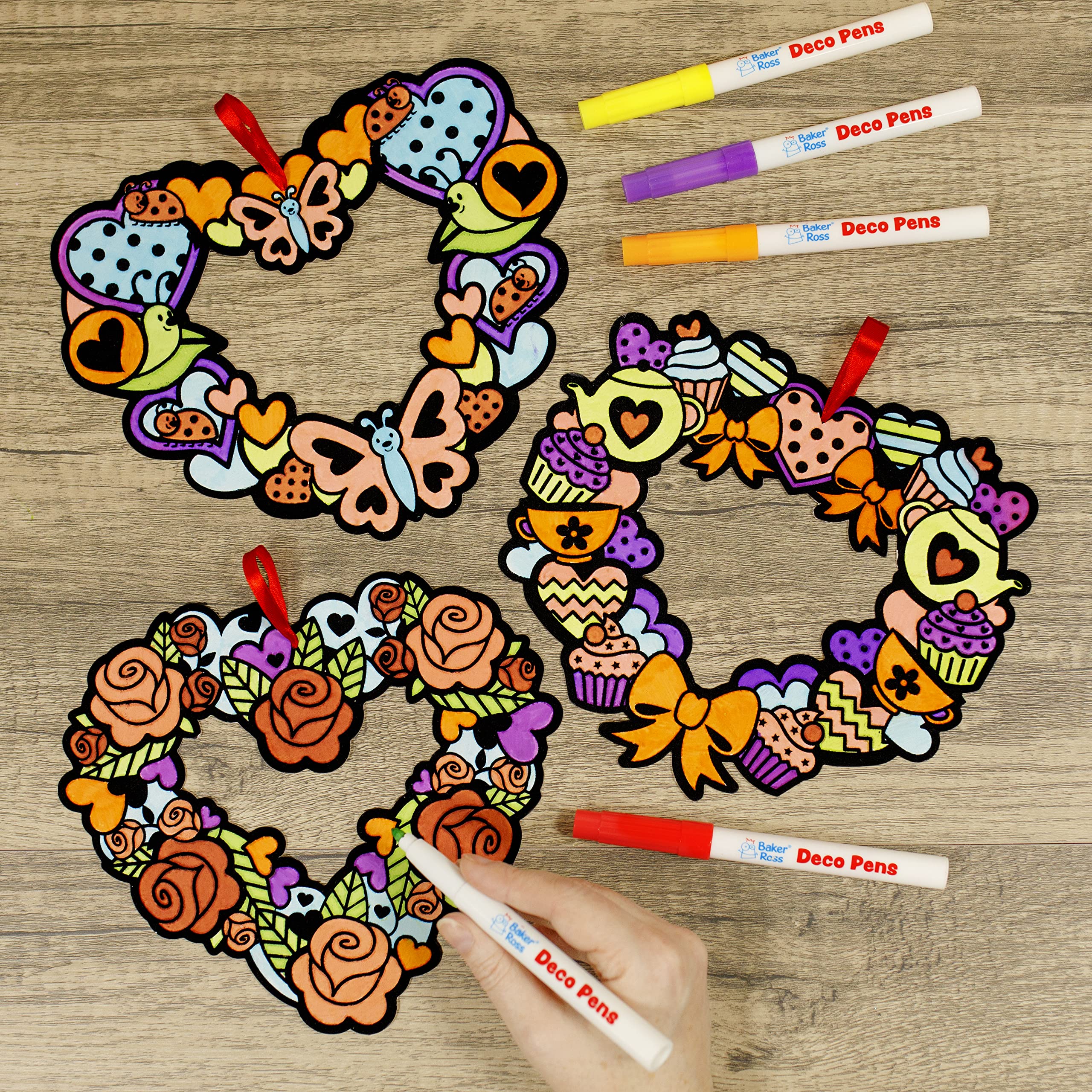 Amazon | Baker Ross AX724 ハートリース - 10個パック キッズファジー