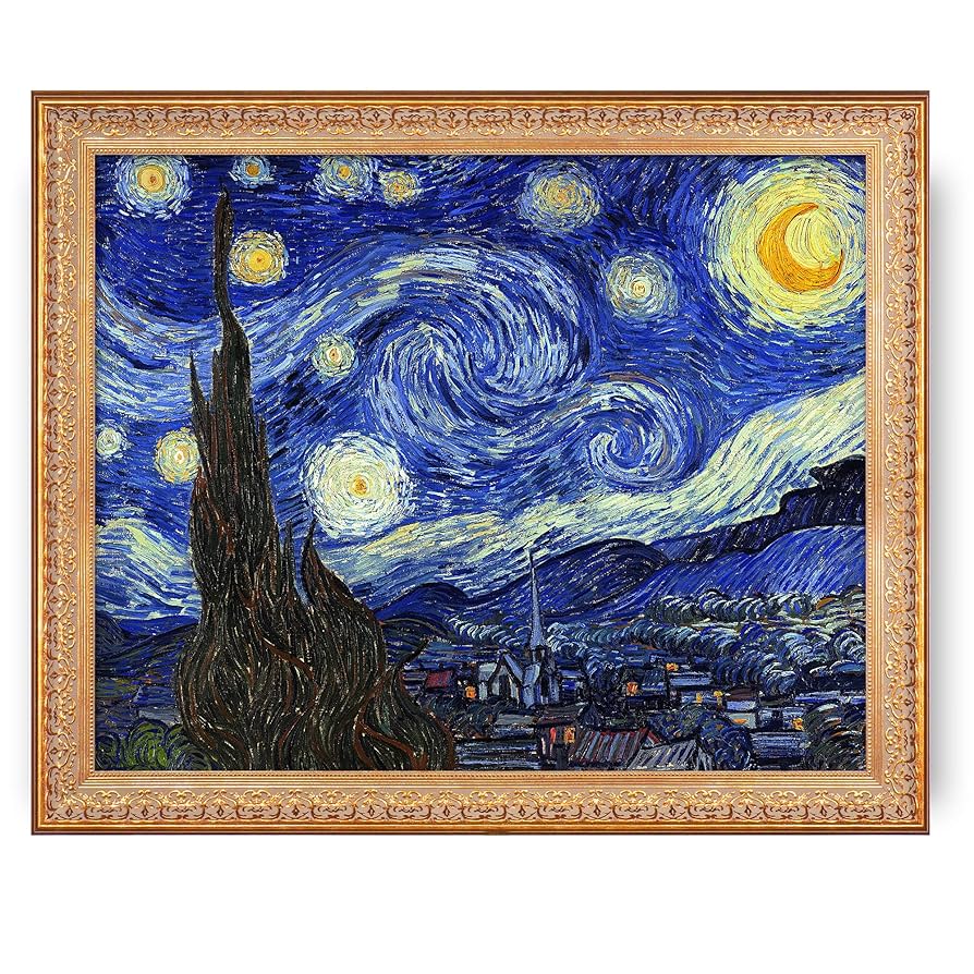 星月夜 ゴッホ　装飾フレーム付き フィンセント・ファン・ゴッホ 「星月夜」アートポスター