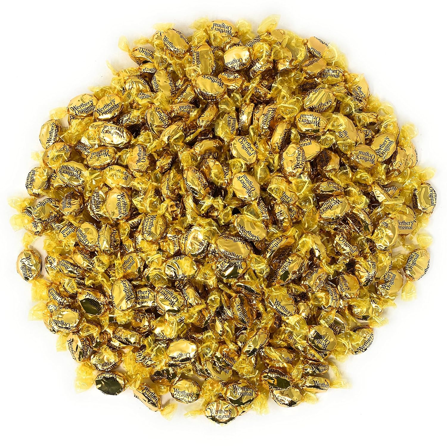 Werther's Original Caramel Butter And French Cream Hard Candies Bulk 4.25 Lbs 360+ Pcs (68 Oz)