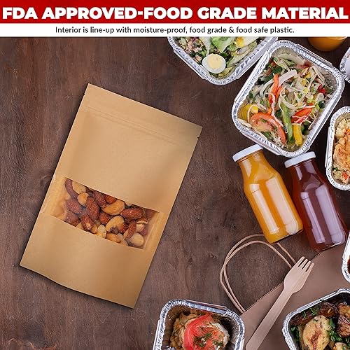 Miniatura 5 de 75 bolsas termosellables a granel para embalaje, bolsas de papel kraft de grado alimenticio con ventana, bolsas de papel encerado resellables para