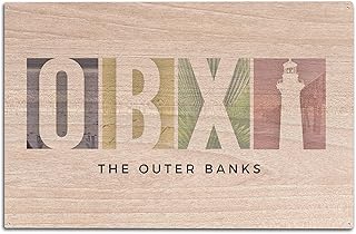 Outer Banks, North Carolina, OBX Birch Wood Wall Sign (10x15 Rustic Home Decor, Ready to Hang Art)