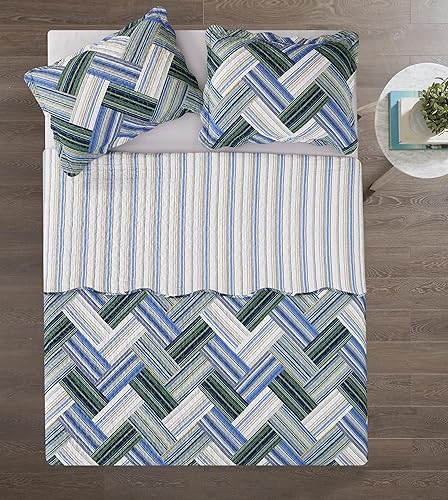 Miniatura 51 de Brilliant Sunshine Juego de edredón de 3 piezas con 2 fundas de almohada, colcha reversible suave y ligera, para todas las estaciones, Gris