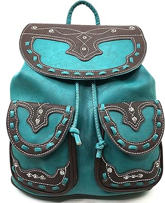 Leather backpack purse western Clearance