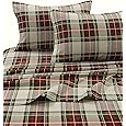 Tribeca Living 200-GSM Abstract Paisley Printed Deep Pocket Flannel Sheet Set, California King, Multicolored