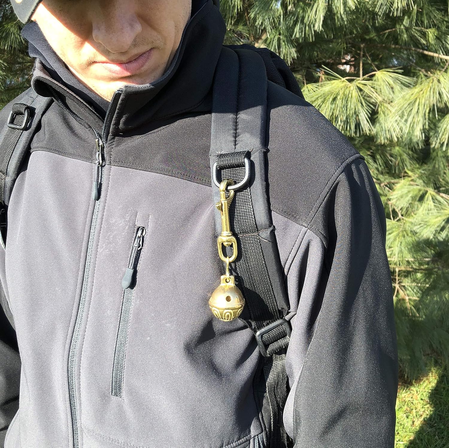 Boxwood and Mum Handmade Bear Bell for Hiking, Brass Sleigh Bells on Leather Strap, Horse Rhythm, Dog Pet Training, Trail Bell, Keychains, Amish Made in USA