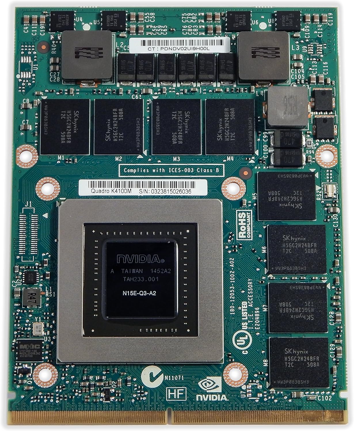 HP 729547001 NVIDIA Quadro K4100M PCIe 3D 4GB GDDR5 SDRAM memory graphics card