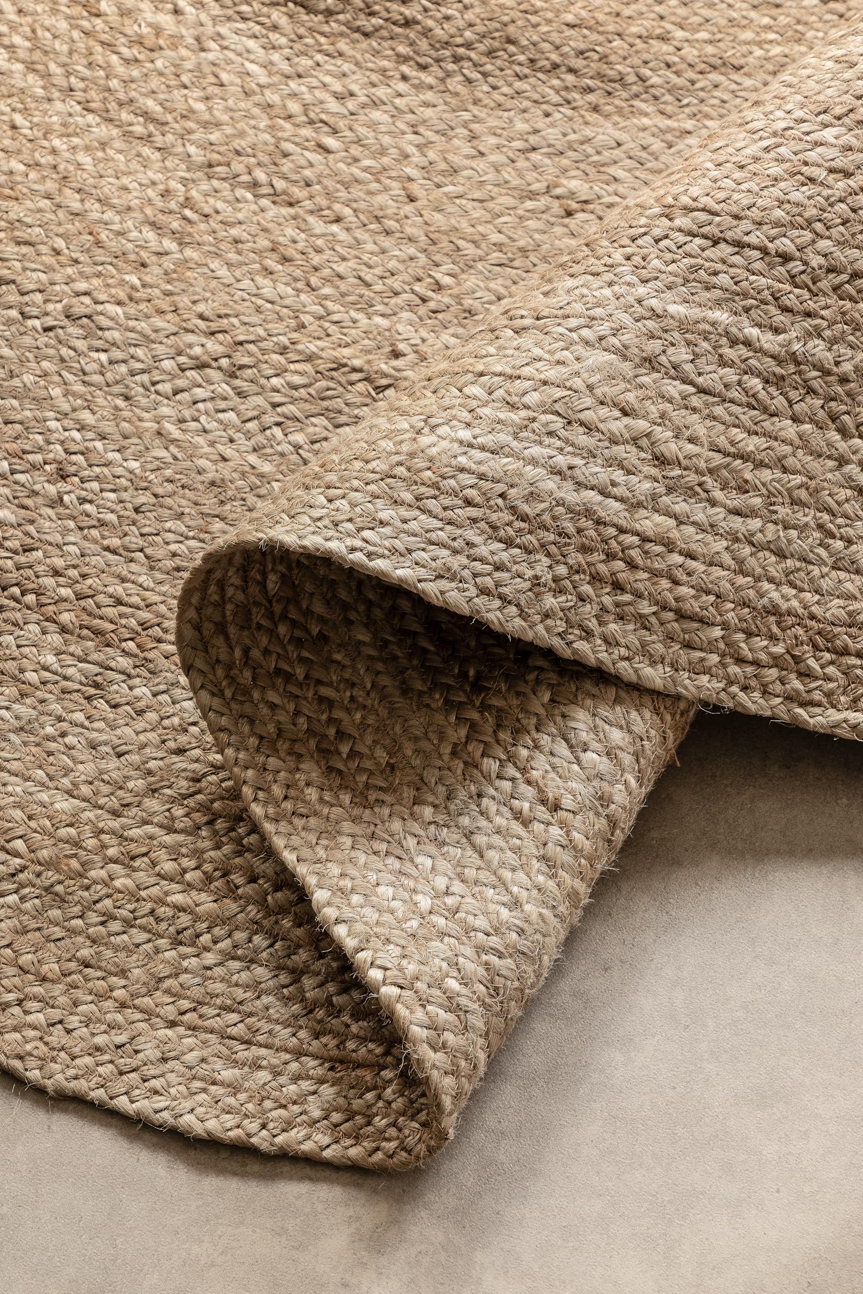 Hanse Home Jute Teppich Rangpur Rund – Natur Wohnzimmerteppich - Handgewebt & Natürlich – Boho Naturfaser Juteteppich für Wohnzimmer, Schlafzimmer, Esszimmer, Flur, Küche – Natur Braun, 200cm
