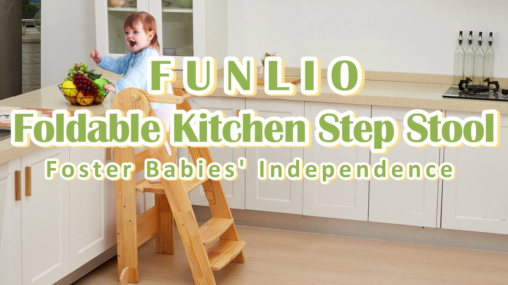 Amazon.com : FUNLIO Foldable Kitchen Step Stool, Montessori Step