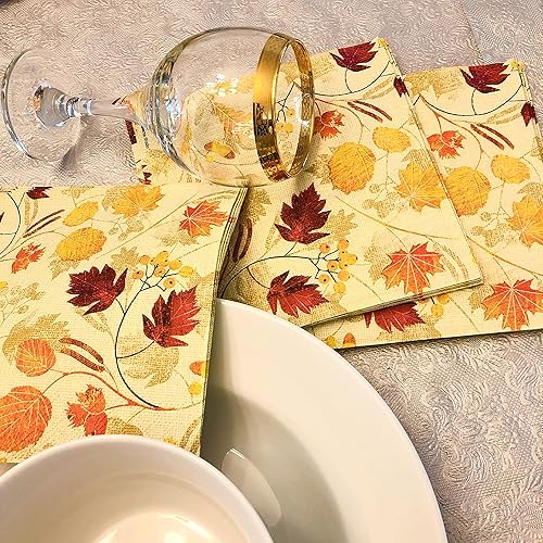 Miniatura 7 de Servilletas de arpillera de otoño de 13 x 13 pulgadas, servilletas de papel, servilletas de cena de Acción de Gracias, servilletas de papel de