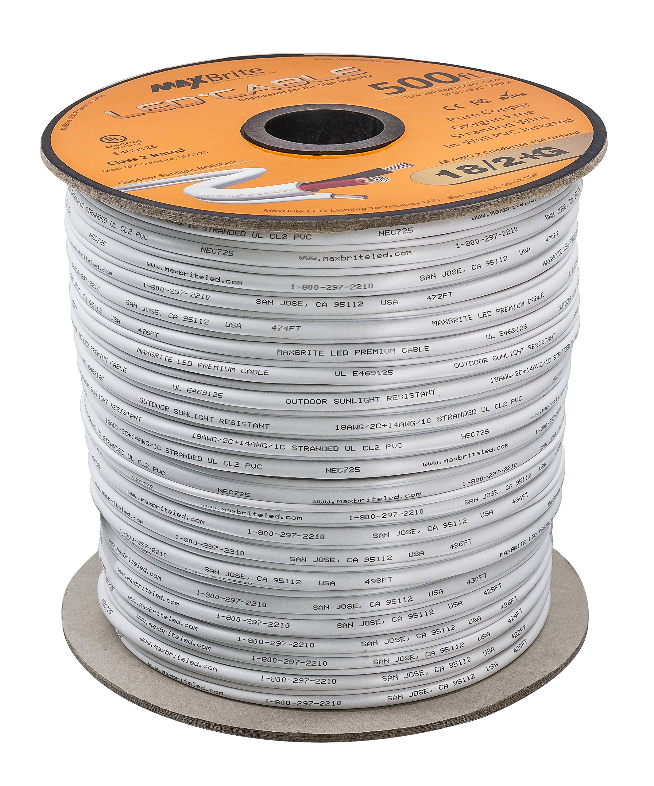 500 ft. Spool 18AWG Low Voltage LED Cable, 3 Conductor, Outdoor