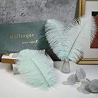 Vista 5 de Ballinger Plumas de avestruz verde aguamarina, 24 plumas artesanales de 8 a 10 pulgadas a granel para centros de mesa de fiesta de boda