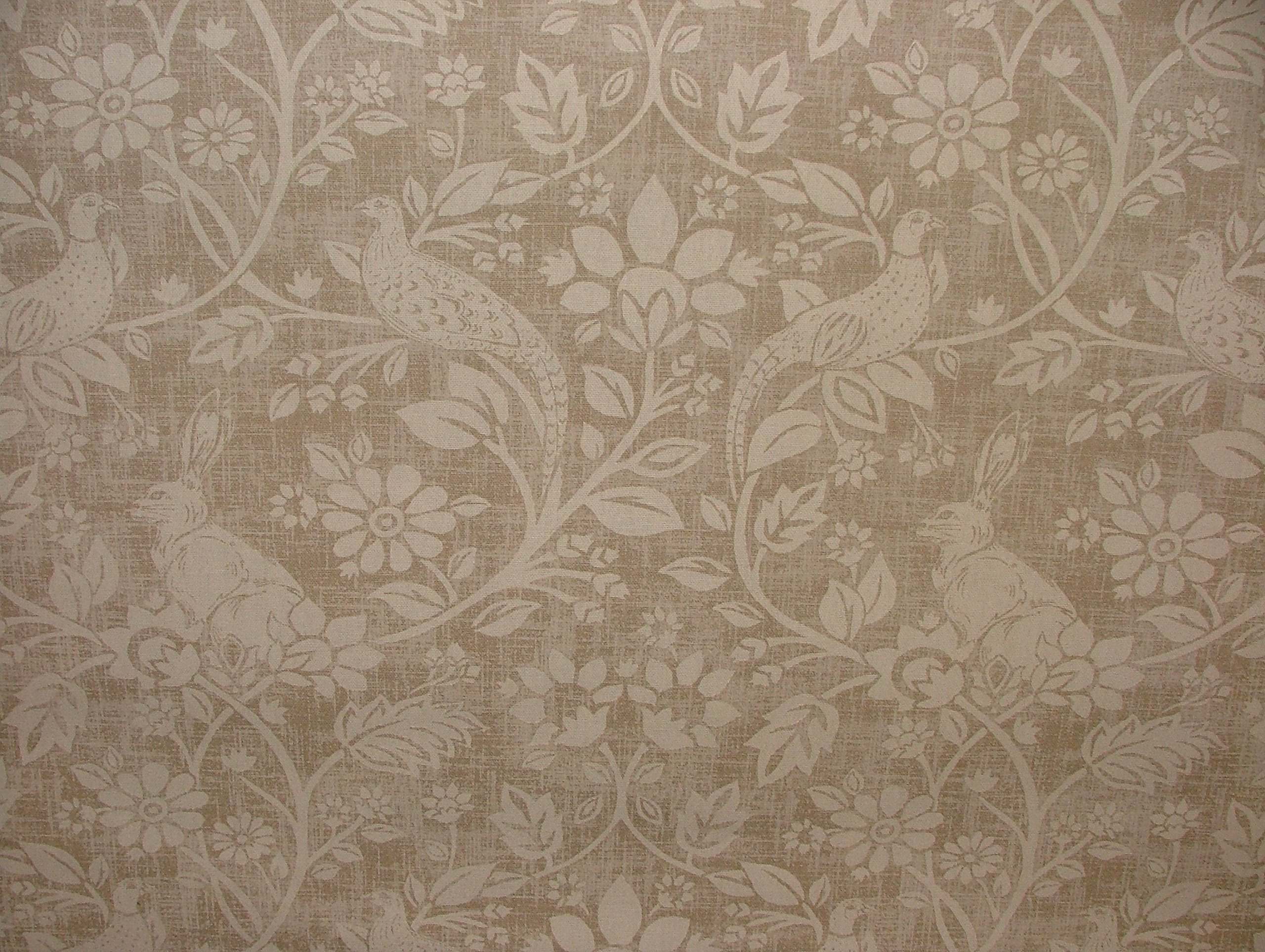 Heathland Hares and Game Birds Linen Cotton Designer Curtain Blinds Upholstery Fabric Sold by The Metre