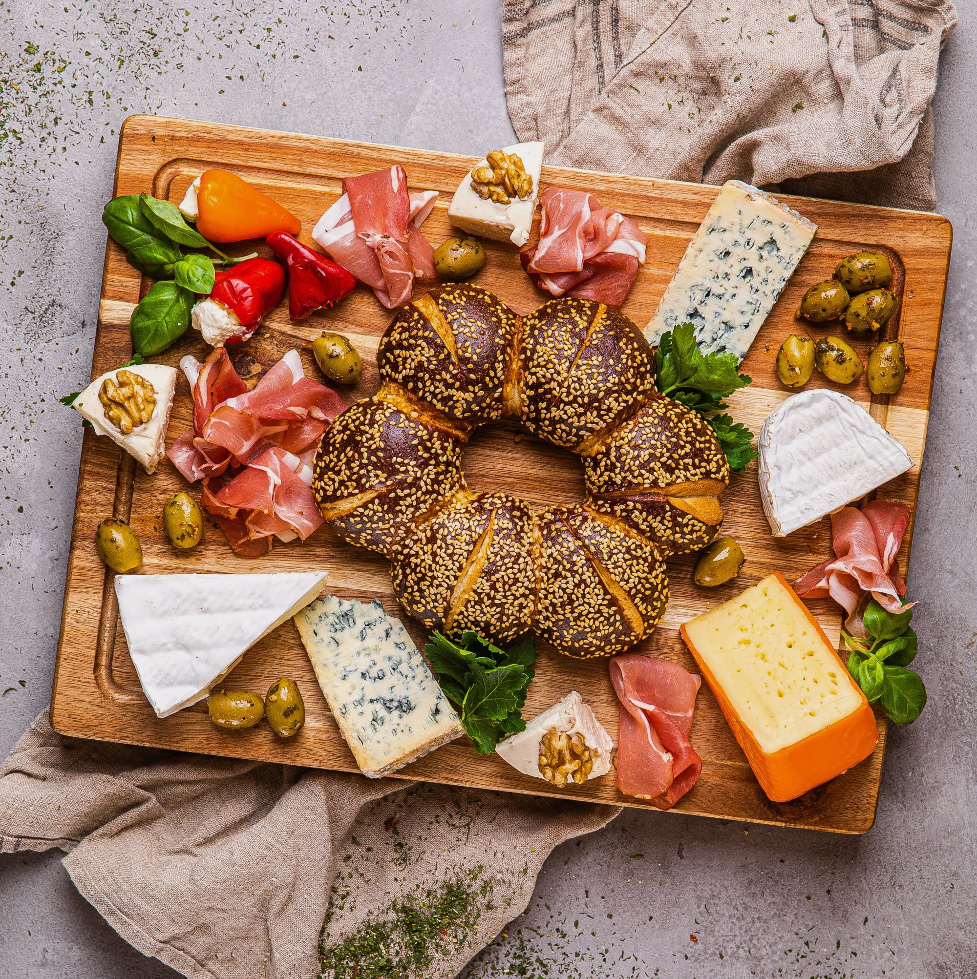 Cookaholic Planche à découper en bois d'acacia 50,8 x 38,1 x 3,8 cm, bloc de boucher pour cuisine, planche à découper en acacia de qualité supérieure avec rainure pour jus, grain fin