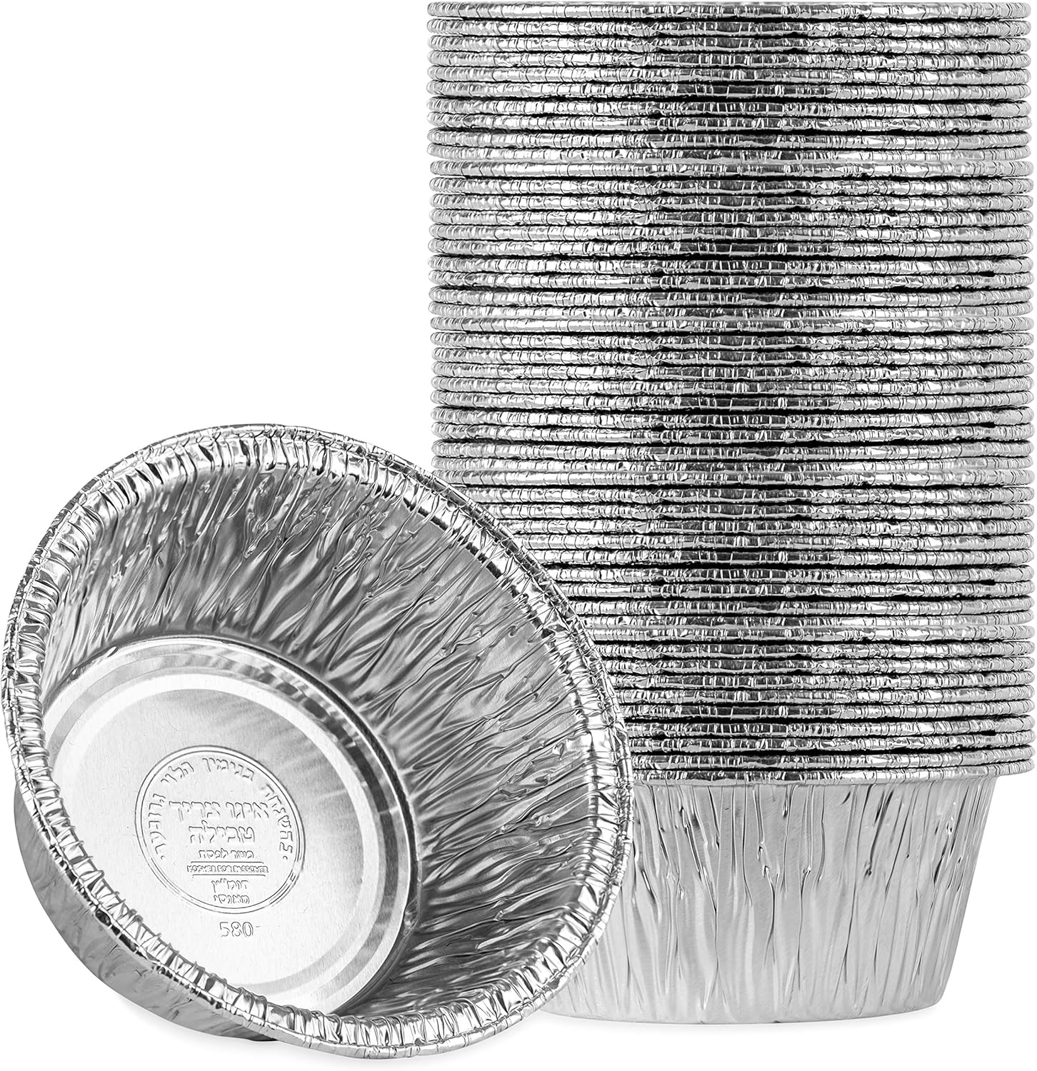 Plasticpro 4.5'' Inch Round Tin Foil Pans Disposable Aluminum, Freezer & Oven Safe Pack of 50