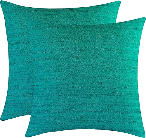 The White Petals Juego de 2 fundas de cojín decorativas y lavables para sofá, dormitorio, sala de estar, color verde manzana (16 x 16 pulgadas)