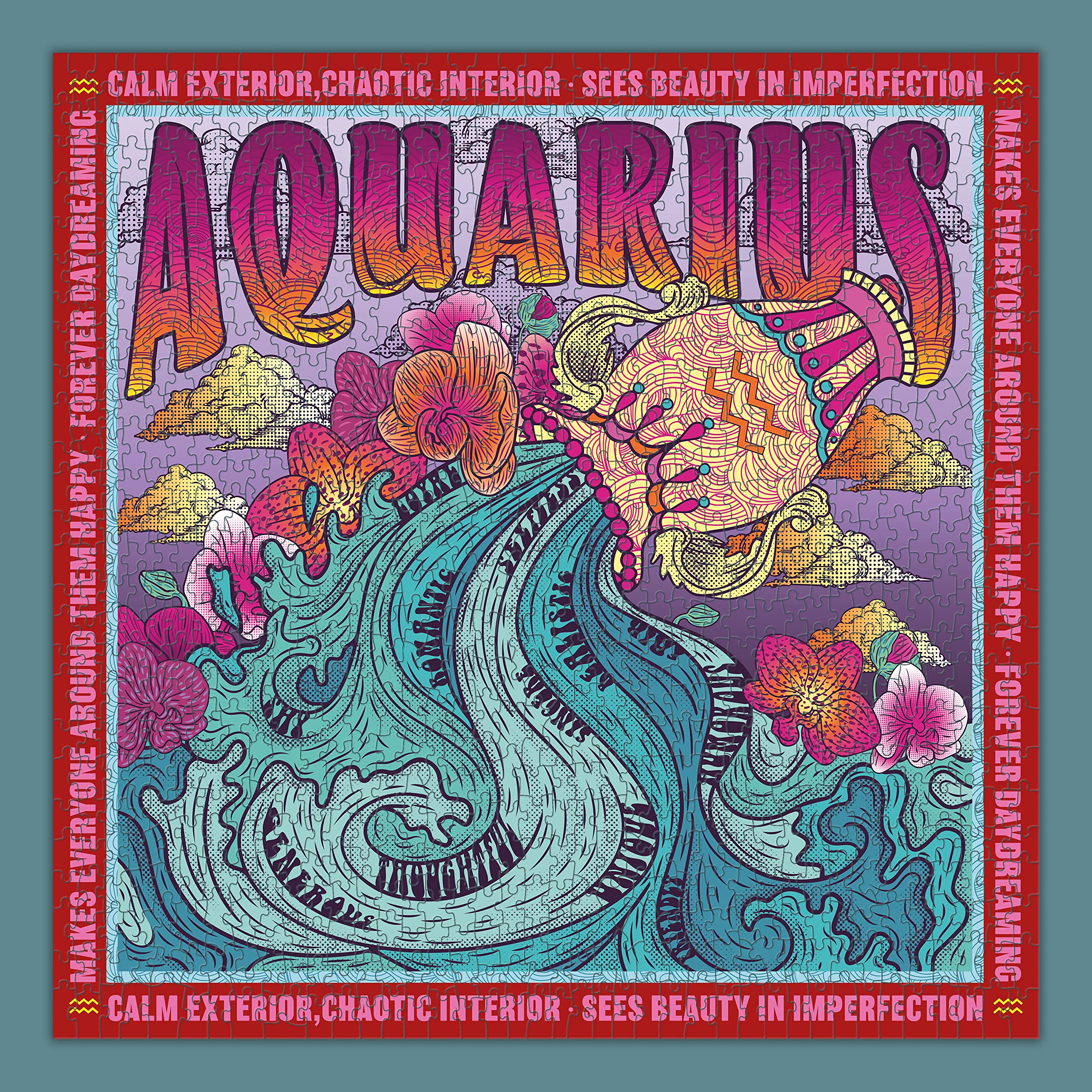 Santoro Zodiax - Puzzle da 1000 pezzi, Acquario, divertente regalo di compleanno per bambini, adulti, regalo astrologico per donne e uomini, puzzle con oroscopo zodiacale