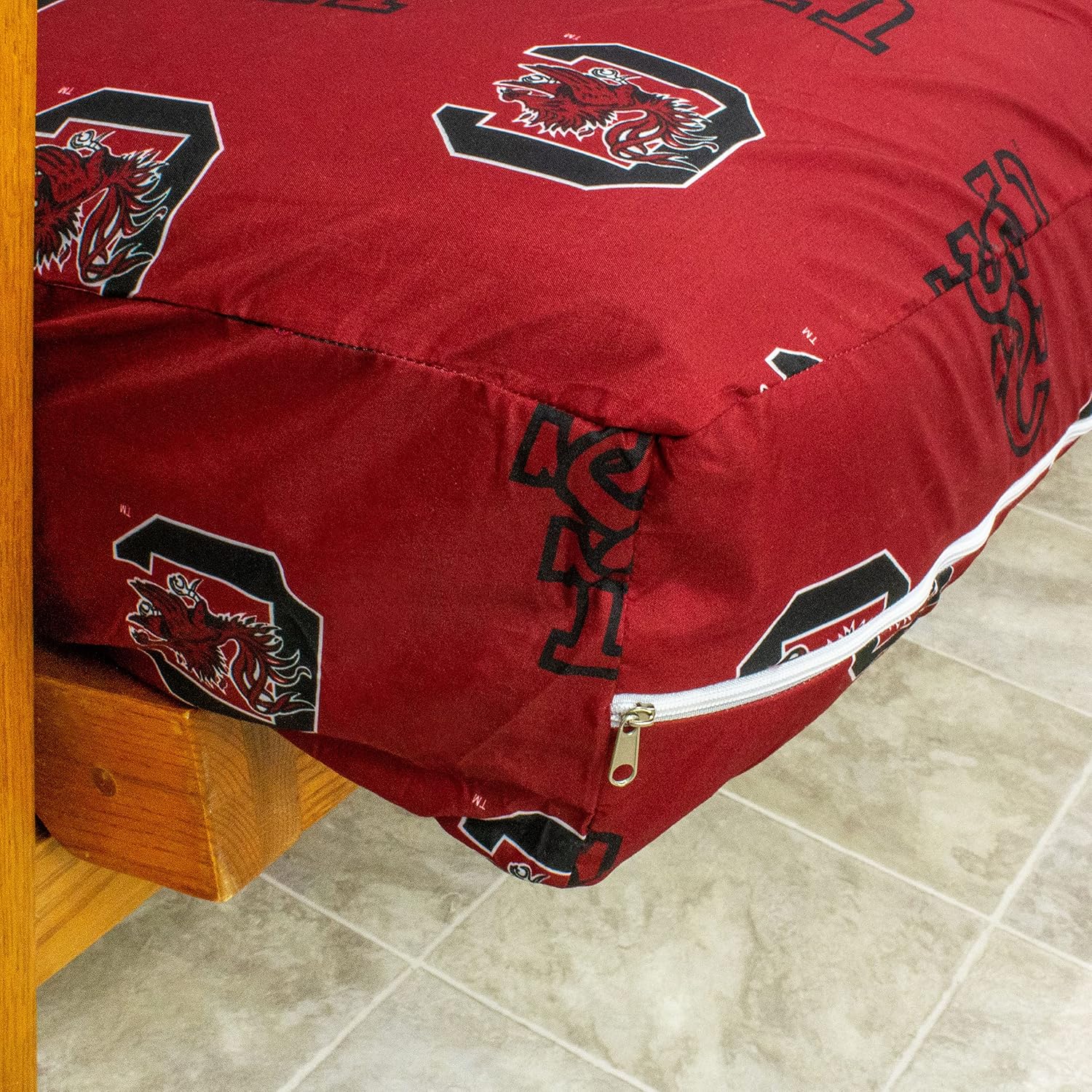 College Covers Everything Comfy South Carolina Gamecocks Futon Cover, Full (54" x 76" x 6") Size Fits 6" and 8" Mats