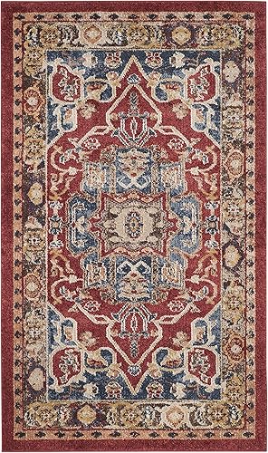 Miniatura 3 de SAFAVIEH Bijar Collection BIJ605R - Alfombra tradicional oriental, envejecida, no desprende pelusa, para sala de estar o dormitorio, 4 x 6 pies,