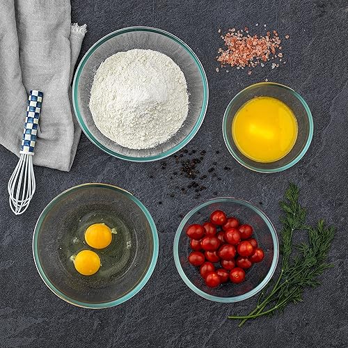 Miniatura 6 de JoyJolt Very Peri - Juego de 8 cuencos de vidrio para mezclar con tapas, cuencos grandes para anidar, 2 cuartos de galón, duraderos, aptos para