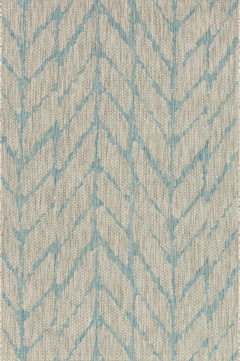 Loloi Isle Collection IE-02 Mist/Aqua 5'-3" x 7'-7" Area Rug