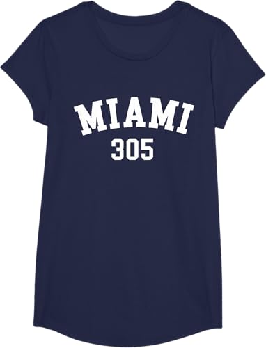 Miniatura 92 de Miami 305 USA American College Font T-Shirt Negro,Azul Marino,Azul Pastel,Arándano,Rojo,Plateado,Hierba,Verde Kelly,Marrón,Verde Oliva,Jaspeado