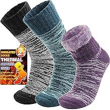 3 双保暖保暖袜,适合女式和男式冬季滑雪厚靴保温袜,适合寒冷天气