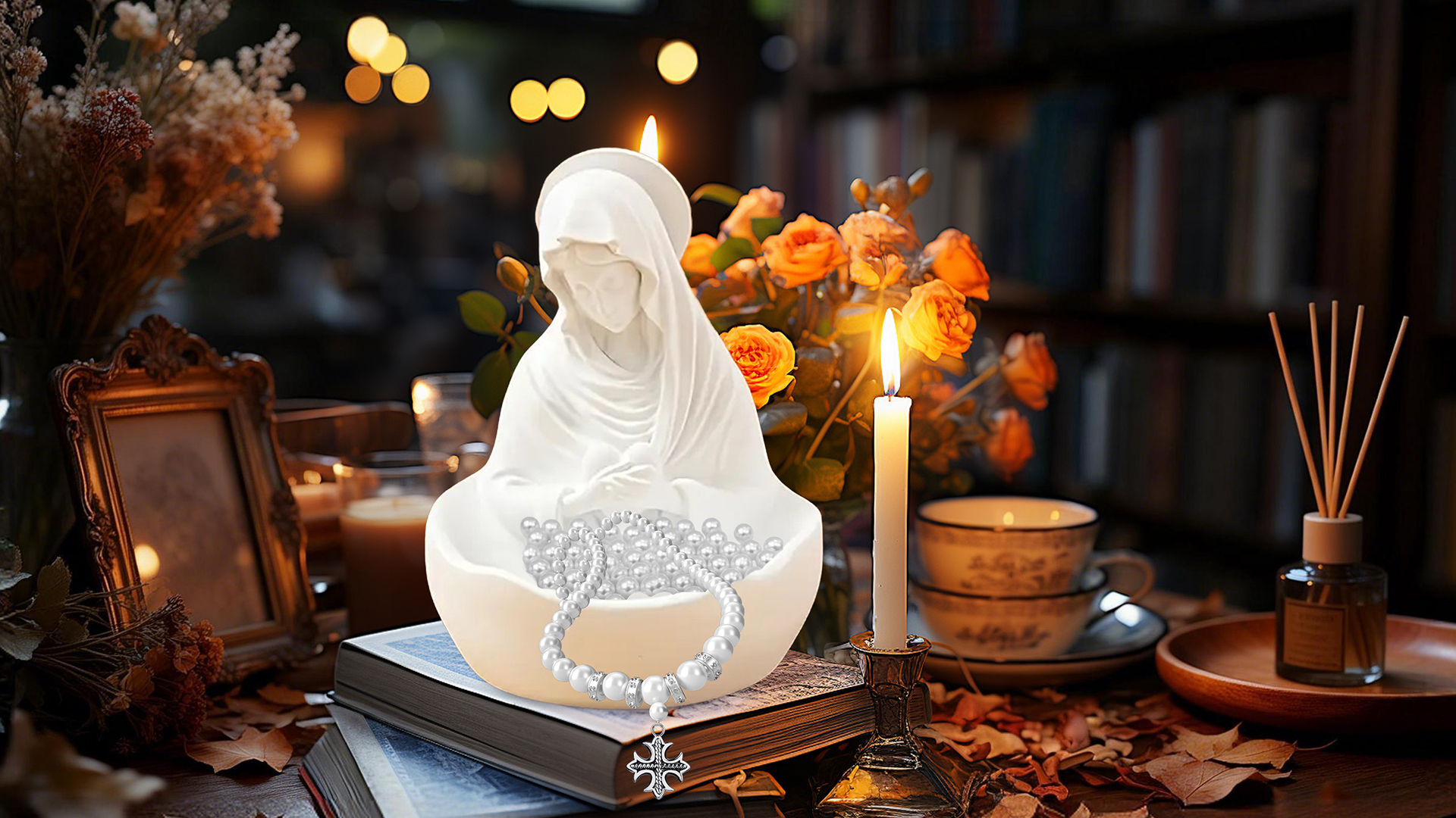 Estatua Virgen María Nuestra Señora de la Gracia en Resina miniatura 7