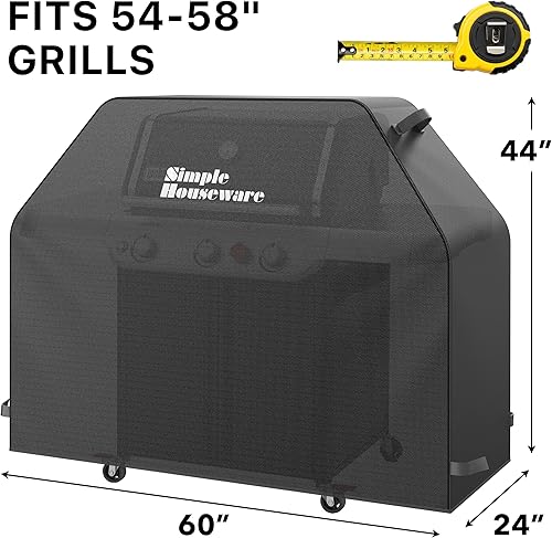 Miniatura 2 de Simple Houseware Cubierta resistente para parrilla de gas de 60 pulgadas, poliéster 600D, impermeable, resistente a la intemperie