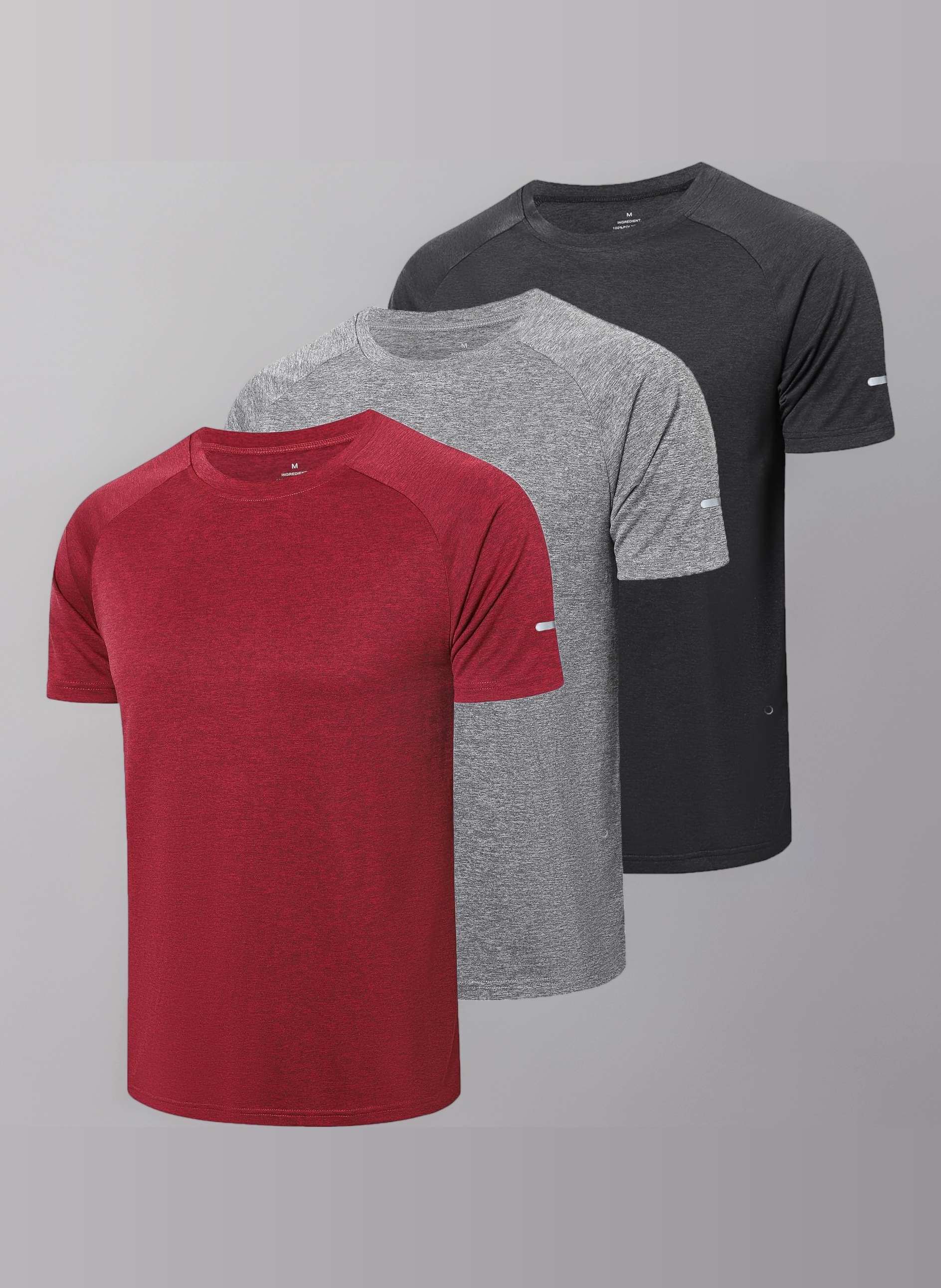 Gaiatiger 1/3 Pack Mens T-Shirts Quick Dry Short Sleeve Tops Moisture Wicking Active Athletic Running Work Shirts