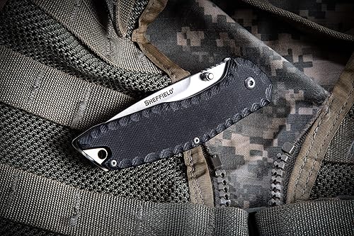 Miniatura 6 de Sheffield 12166 Shiloh Cuchillo abierto asistido, cuchillo táctico de hoja de 3.5 pulgadas, cuchillo EDC para equipo de supervivencia, equipo