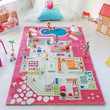 IVI Playhouse 3D Play Rugs, Pink, Large