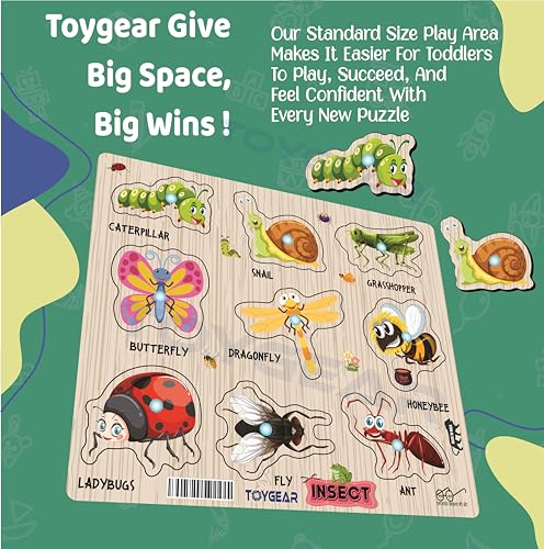 Image of Insect Wooden Learning Puzzle Toys for Brain Training /jorky Cutting Puzzle for Home /School /Non-Toxic /Education Memory Games for Baby Boy and Girl /Best for Gift