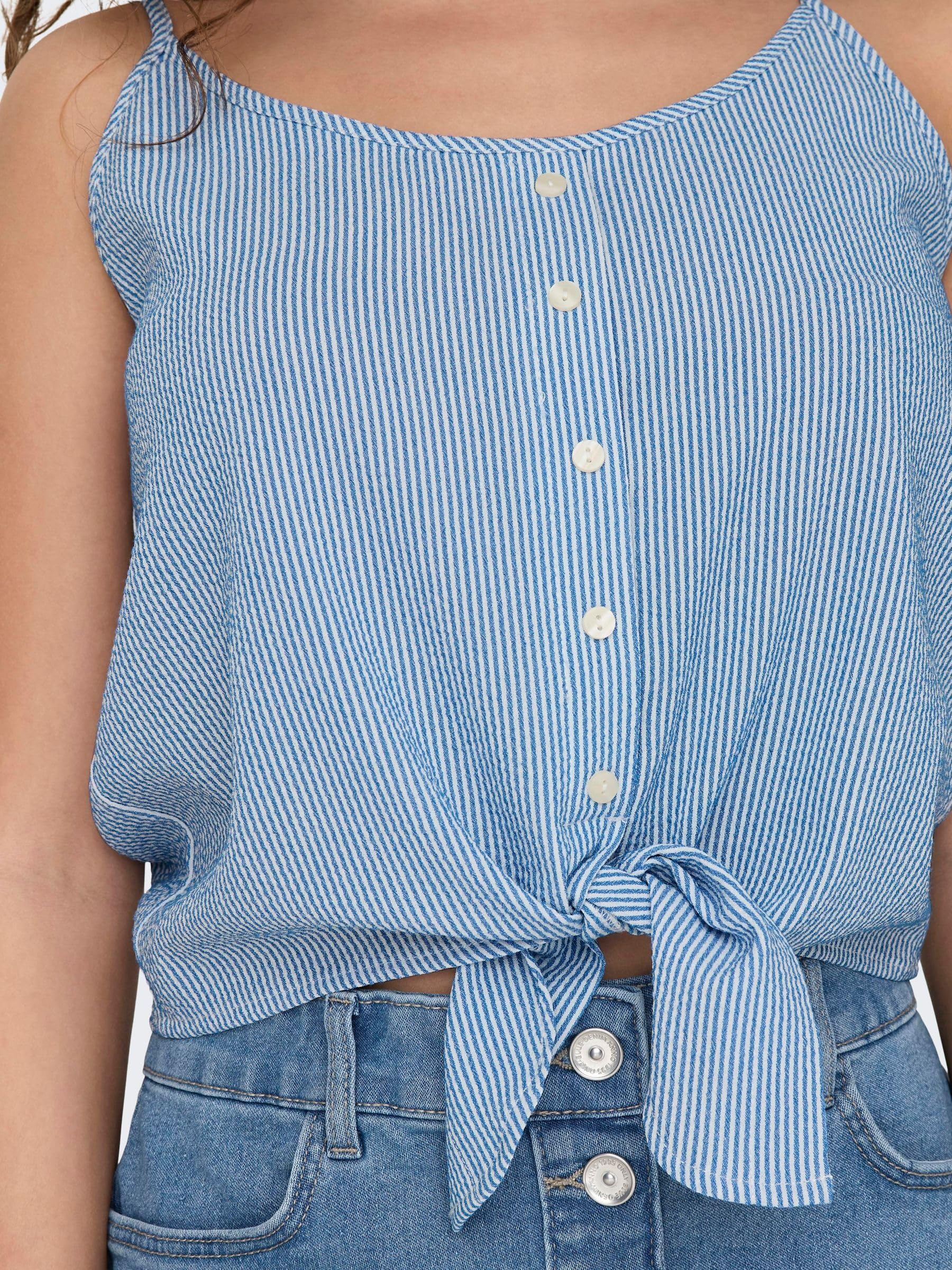 Only Onllecey SL Knot Singlet Noos Wvn Top Donna