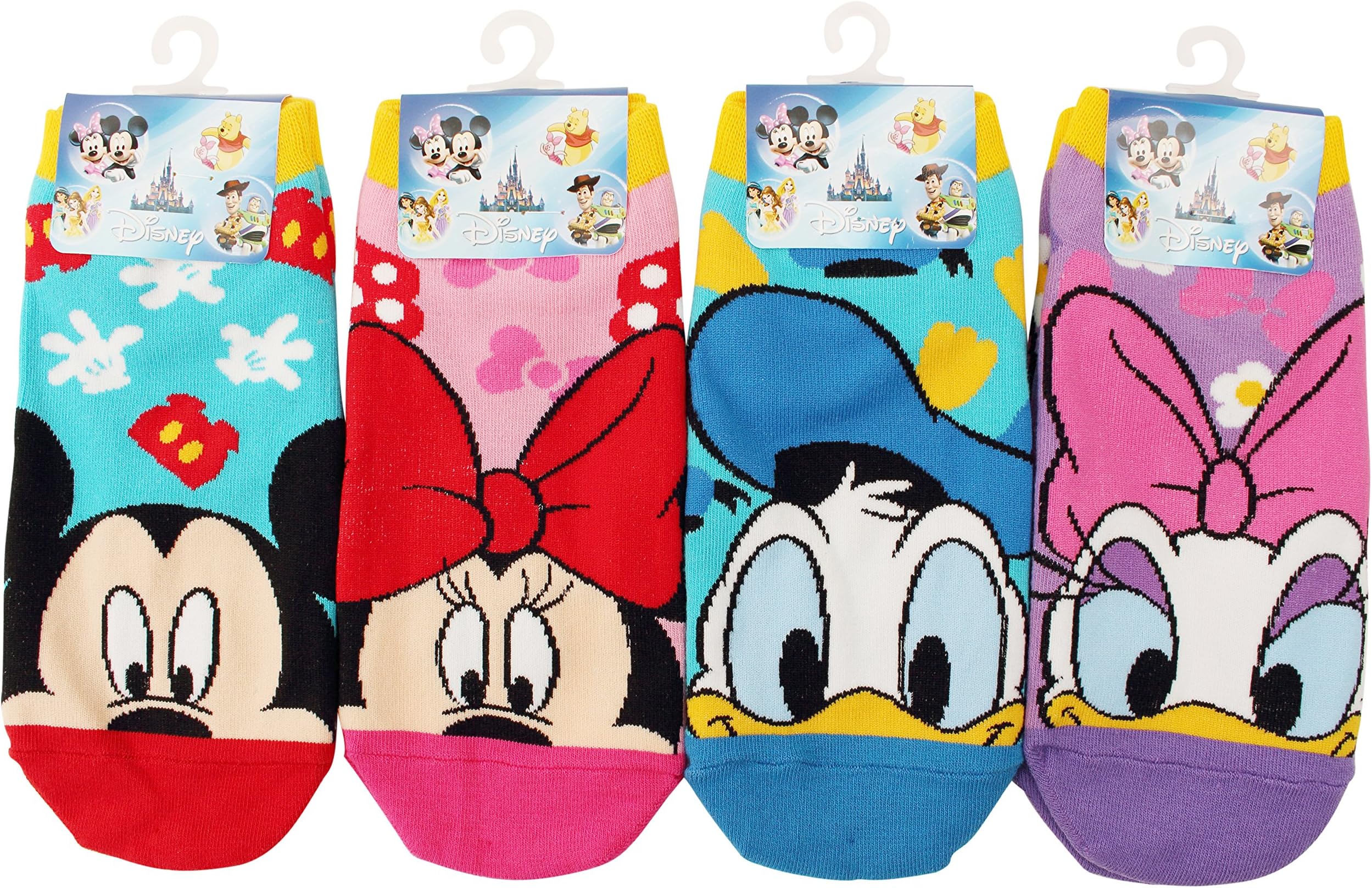 Disney Girls Socks Crew Ankle No Show Boy(Toddler,Little Kid,Big Kids) (N.4pairs-Low Cut Socks, Large(Shoe Size 13-2.5))