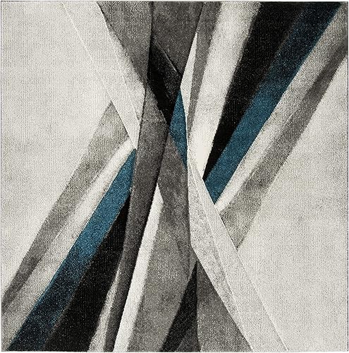 Miniatura 2 de SAFAVIEH Hollywood Collection - Alfombra cuadrada de 4 pies, diseño moderno de mediados de siglo, no desprende pelusa y de fácil cuidado, ideal para