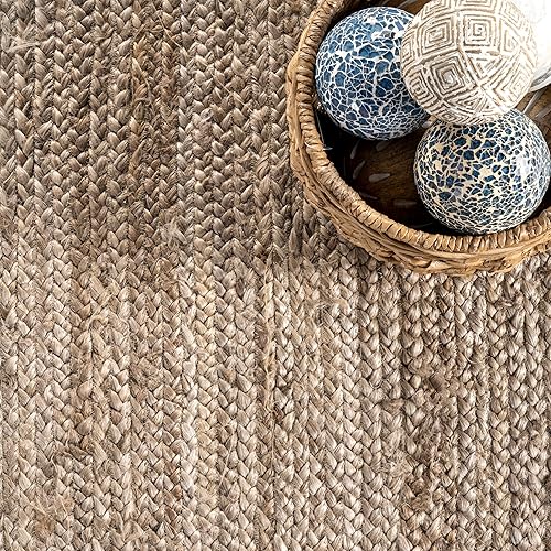 Vista 7 de Tapete NuLoom modelo Eleonora, de yute, tejido a mano Eleonora Gris