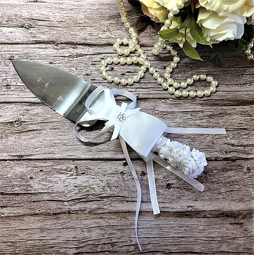 Miniatura 3 de Juego de cuchillos y servidores para tartas de boda (5706-W)