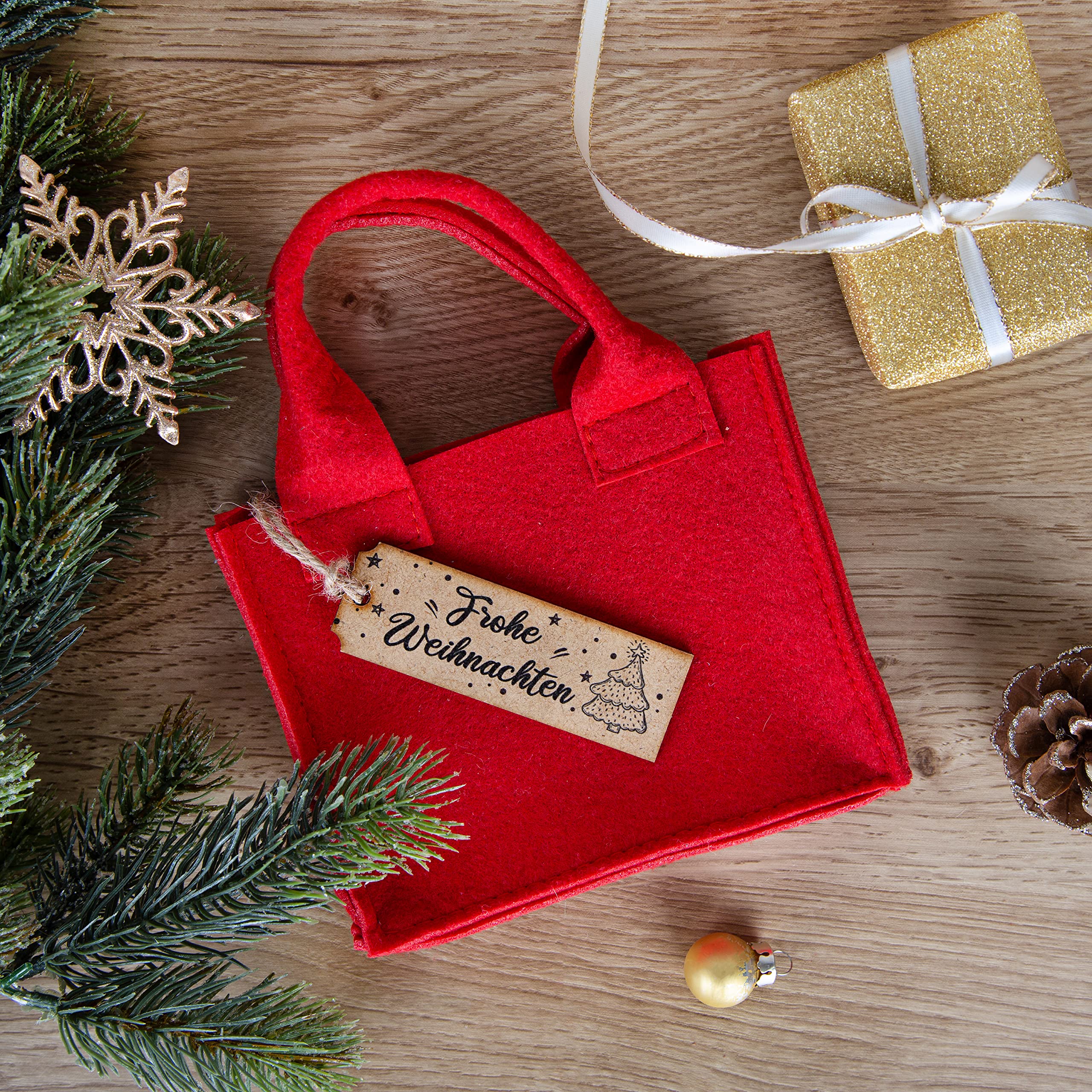 24 piccoli sacchetti di carta rossa con fondo Papier tasche Henkel