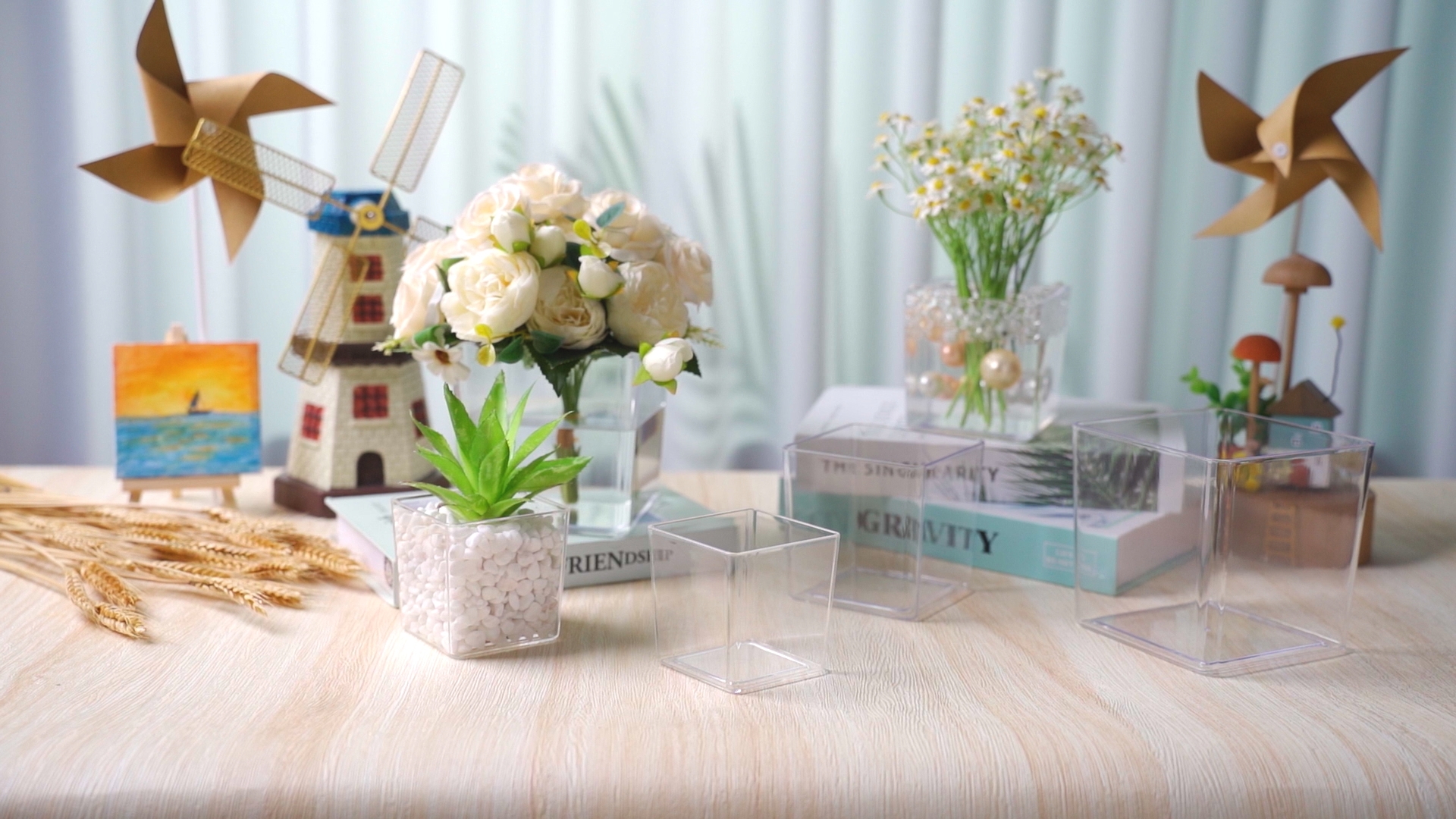 Amazon.com: Tioncy 4'' x 4'' 24 Pcs Cube Clear Flower Vase
