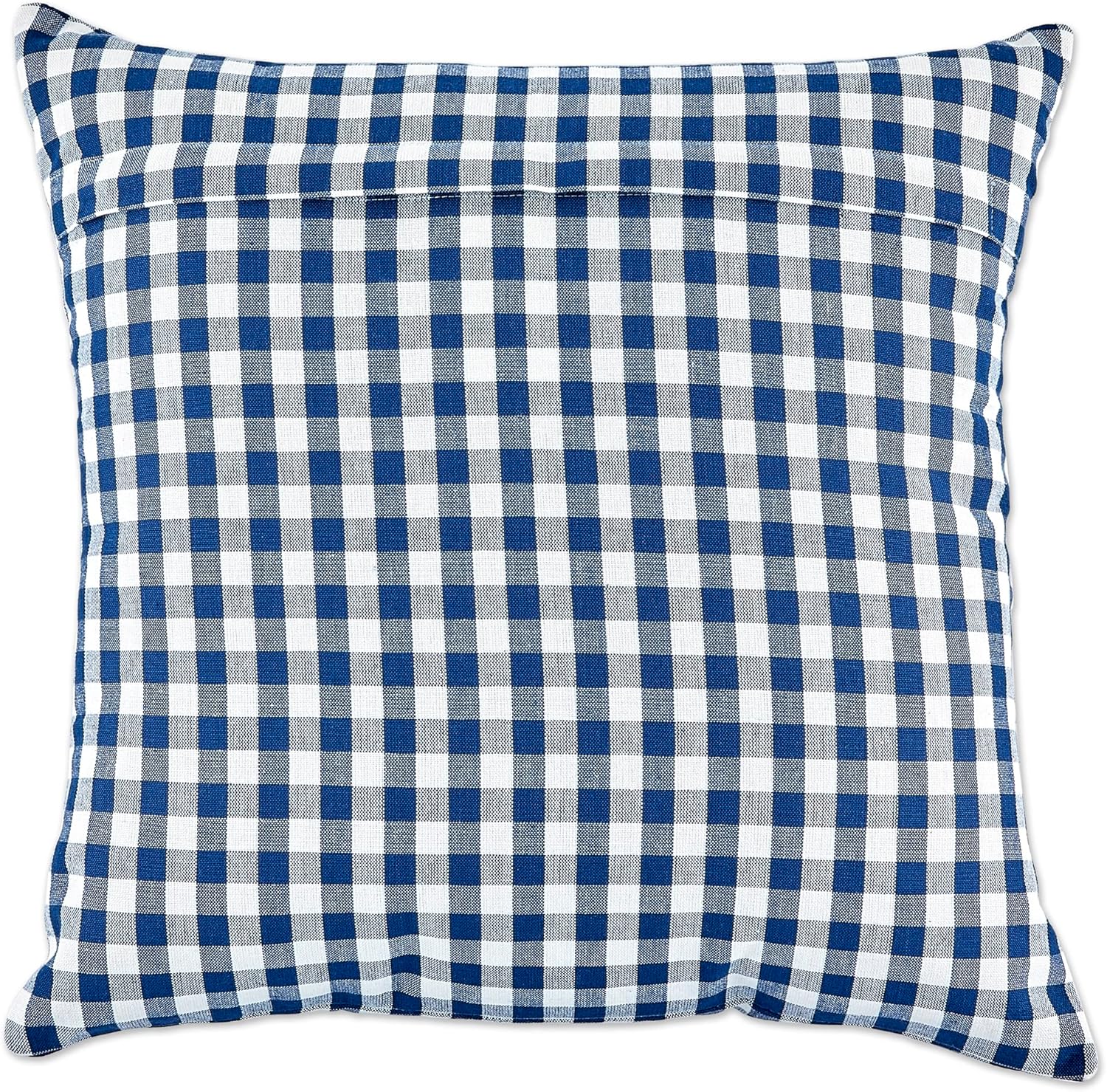 DII Decorative Square Throw Pillow Cover Collection Cotton, Machine Washable, Hidden Zipper, 18x18, Navy Gingham, 4 Piece