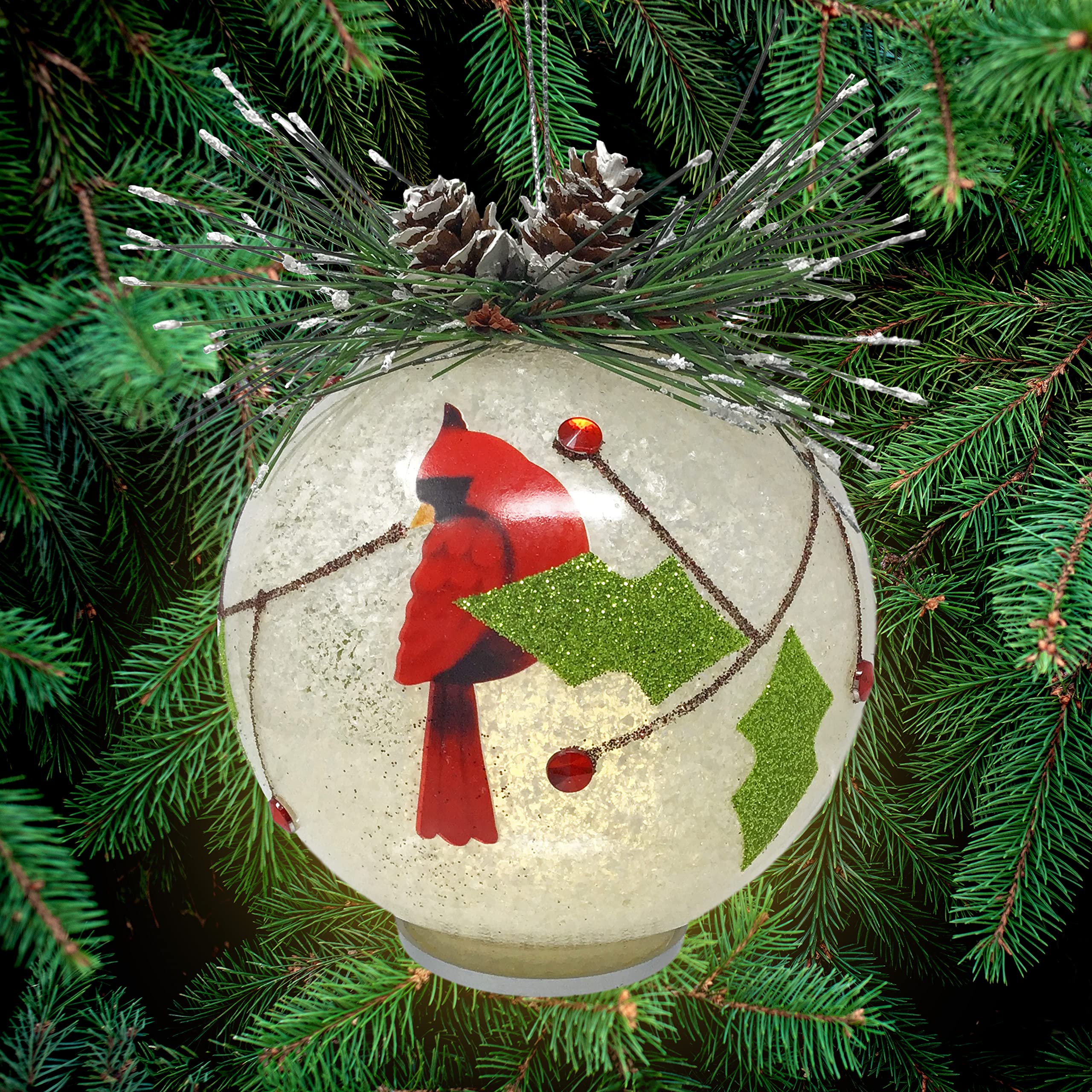 Amazon.co.jp: Cardinalクリスマスオーナメント – Light Upガラス