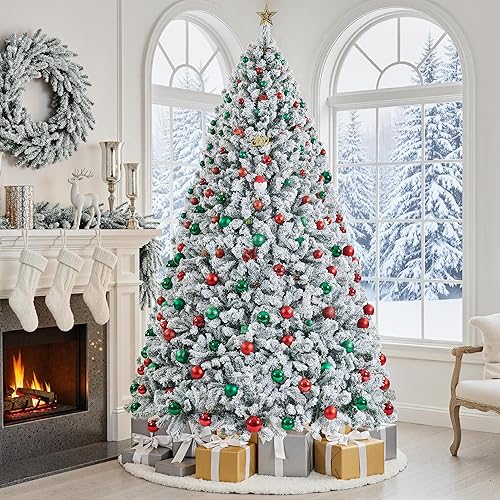 Miniatura 2 de Yaheetech Árbol de abeto artificial de Navidad con bisagras de alta calidad de 9 pies para decoración de fiesta en casa, oficina, con 2108