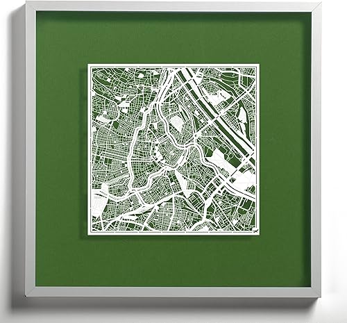 Miniatura 8 de O3 Design Studio - Mapa de corte de papel de Viena de 12 x 12 pulgadas, color blanco