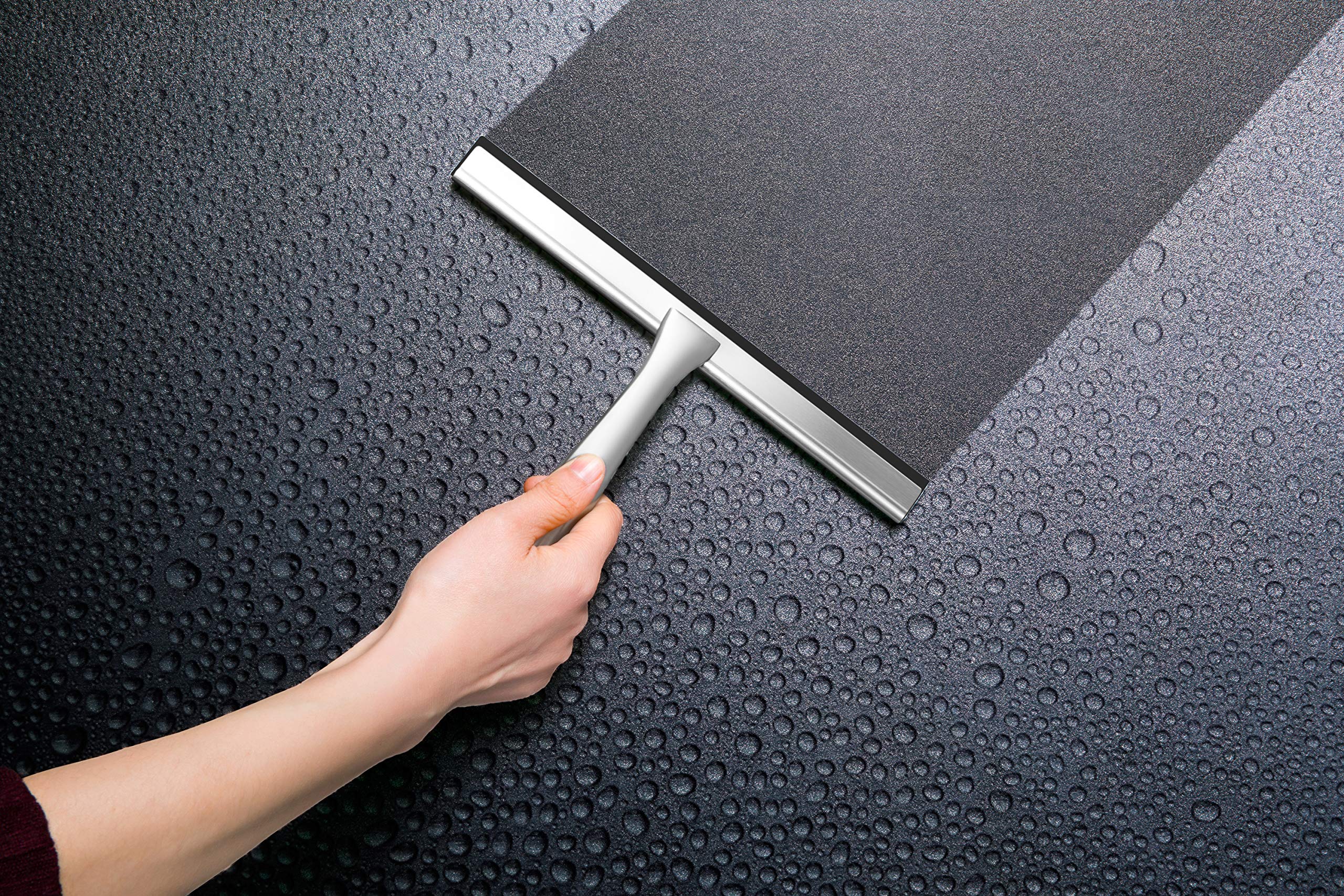 Estrattore Doccia In Acciaio Inox - Tergicristallo Per Vetro, Con Appendiabiti | Design Moderno E Funzionale - Foto 8