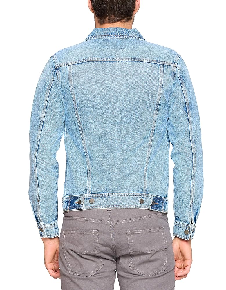 Red Label Mens Premium Casual Faded Denim Jean Button Up
