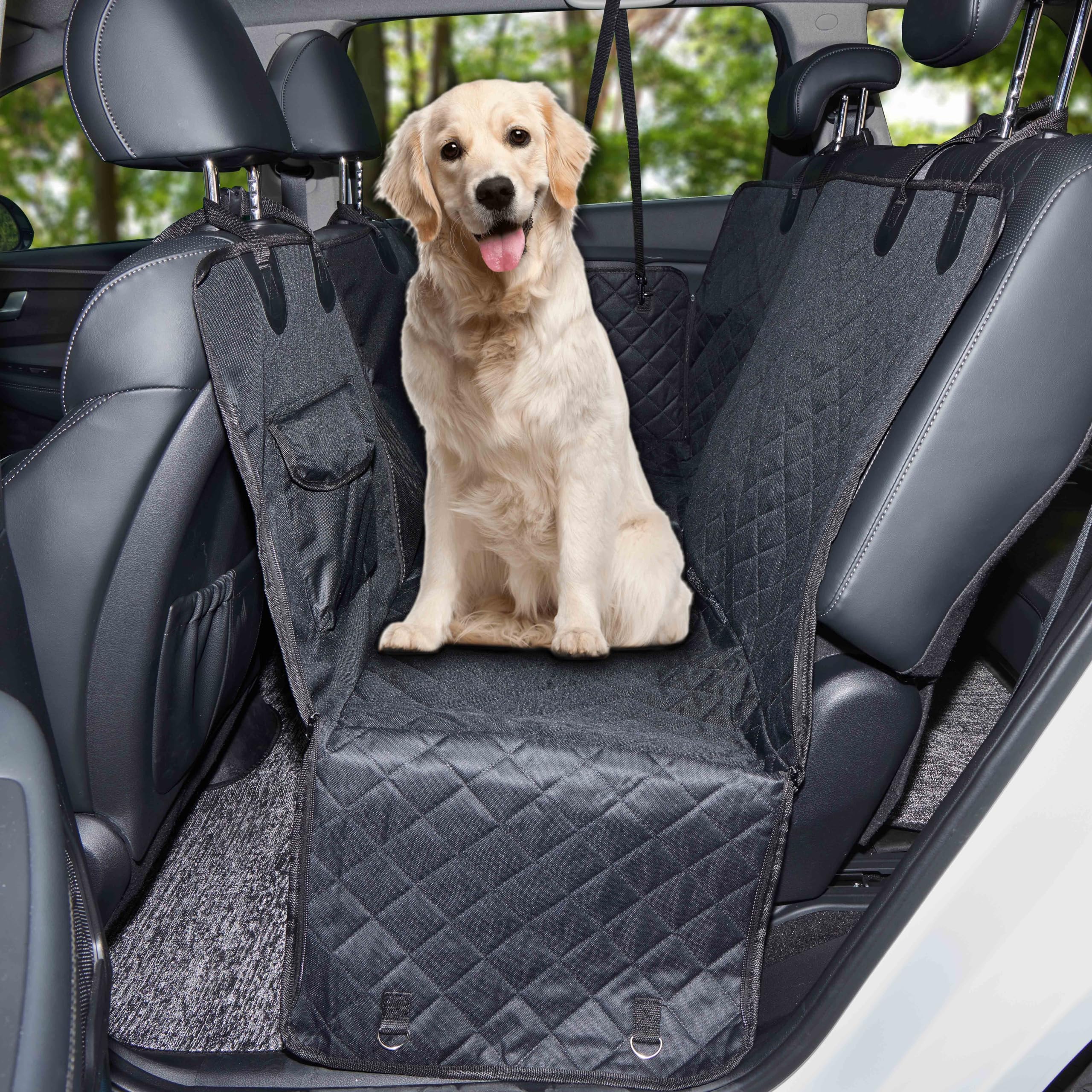Rinling coprisedile auto per cani, coperta impermeabile per cani coprisedile auto posteriore antiscivolo per cani con protezione laterale e finestra di visualizzazione per auto furgone SUV