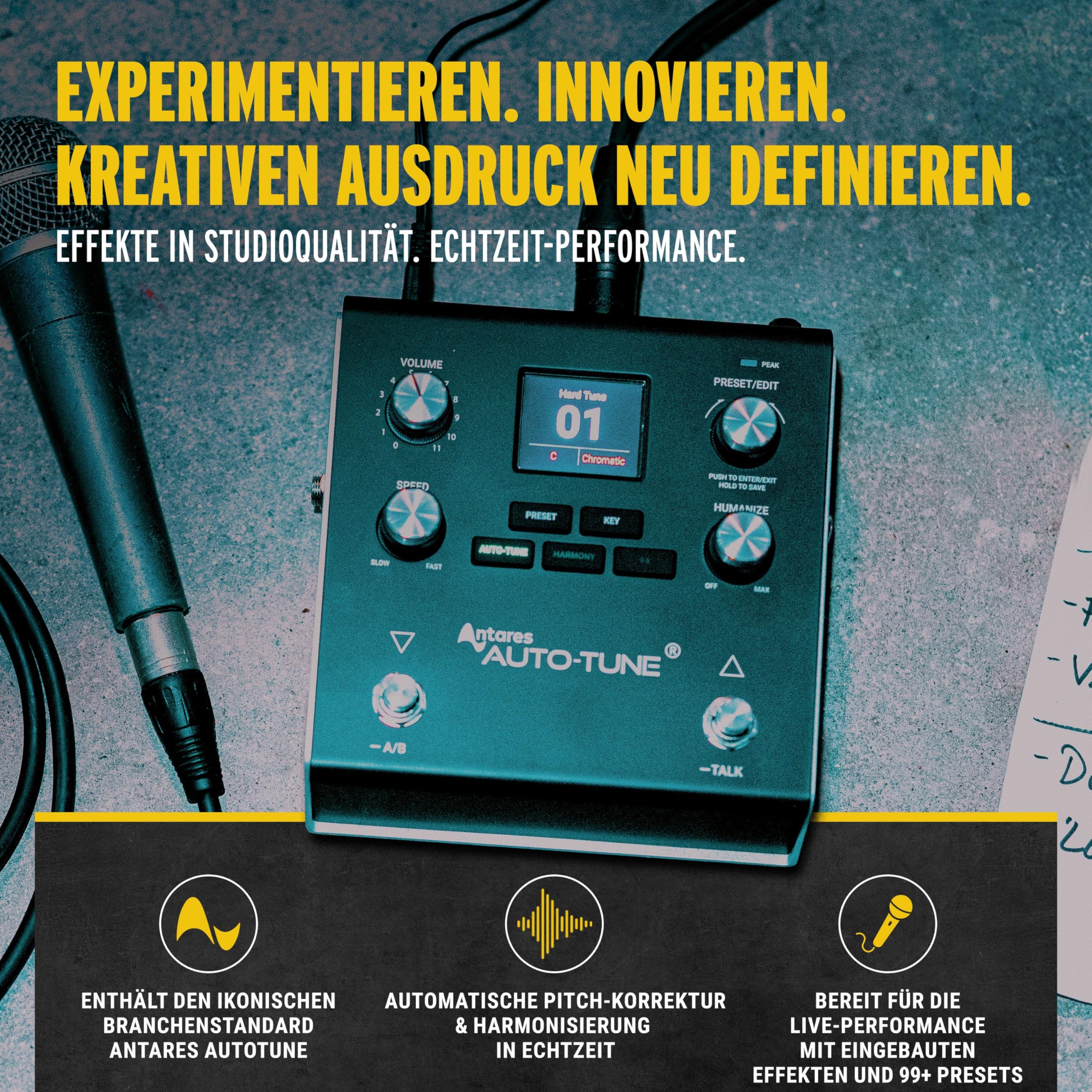 HeadRush VX5 Vocal Effekt Pedal mit Antares AutoTune, Pitch-Korrektur in Echtzeit, Vocal Harmony, Gitarren- und Mikrofoneingang und Audio Interface