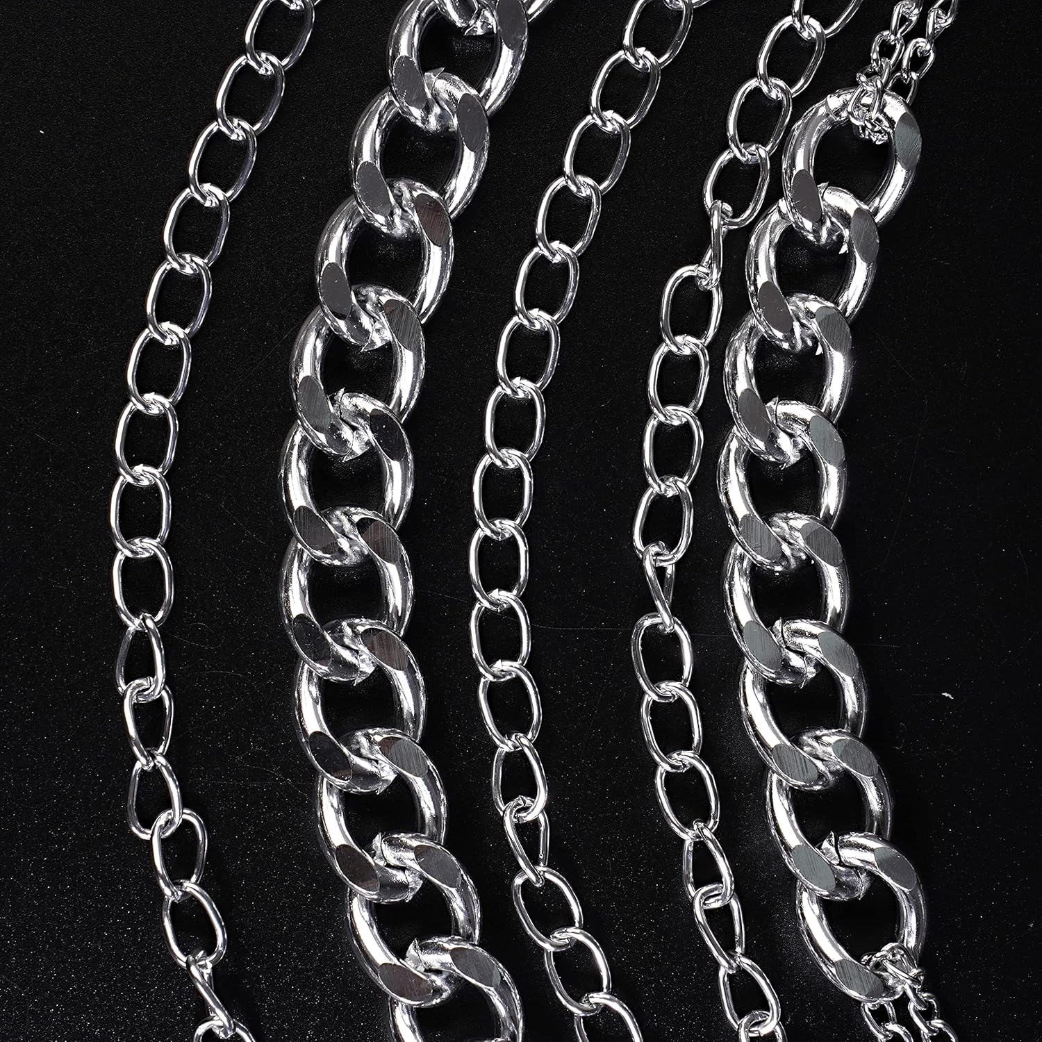 YERTTER Punk Multi-Layered Cuban Curb Chunky Chain Silver Choker Necklace Thick Choker Hip Hop Choker Necklace Gift - Image 6